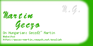 martin geczo business card